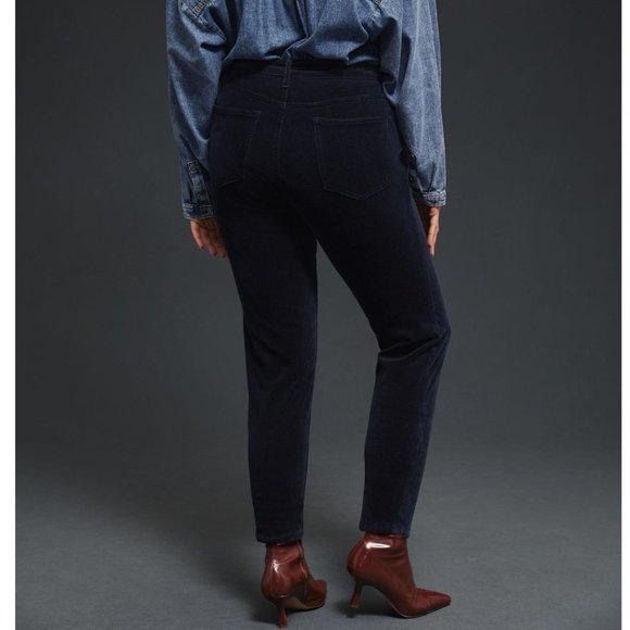 Anthropologie Pilcro High-Rise Skinny Corduroy Pants Midnight Navy Blue 24W - Picture 3 of 9